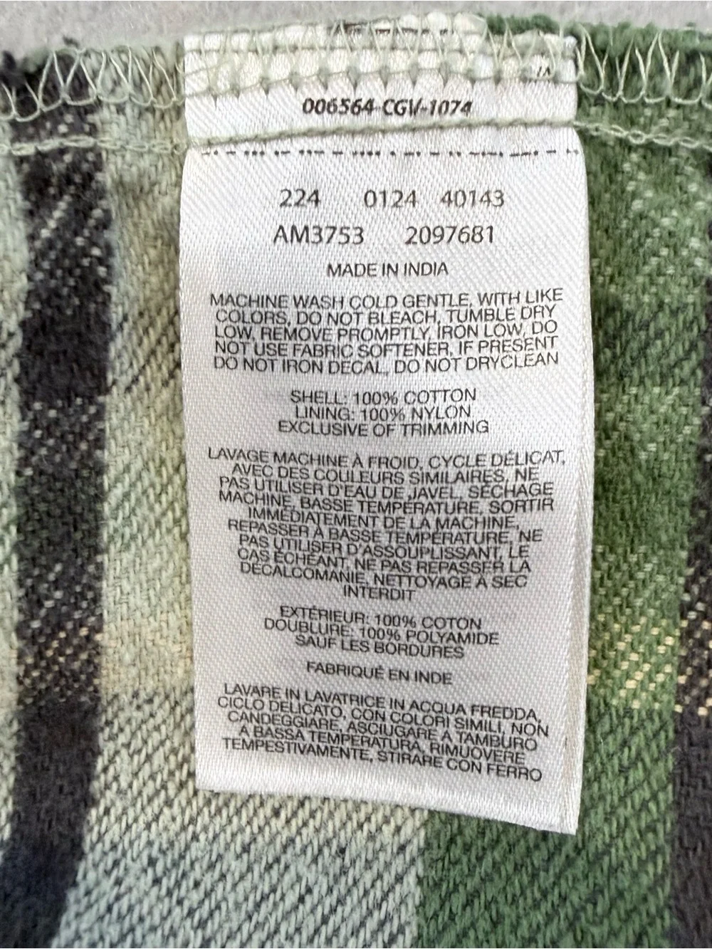 Columbia Flannel Shirt Men's Large Green Plaid Lined Button Up